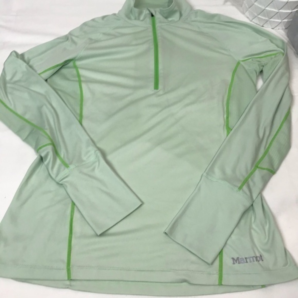 Marmot quarter zip Pullover athletic top green M